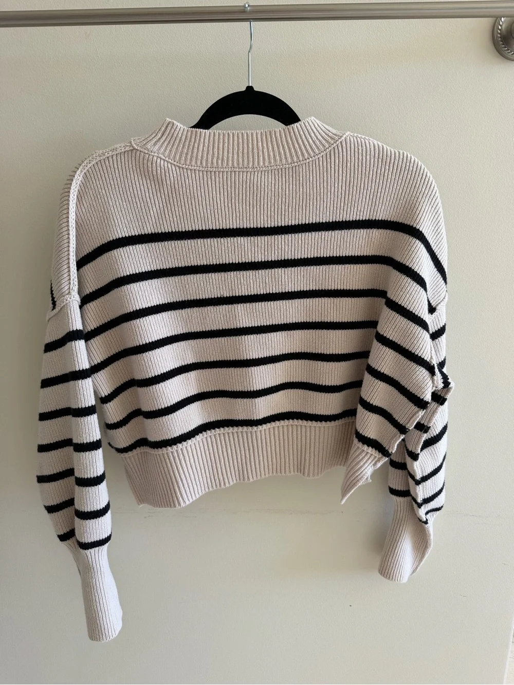 Free People Easy Street Stripe Rib Crop Sweatet